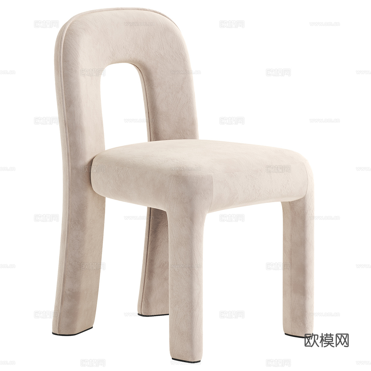 现代奶油风 Litho 布艺椅子3d模型