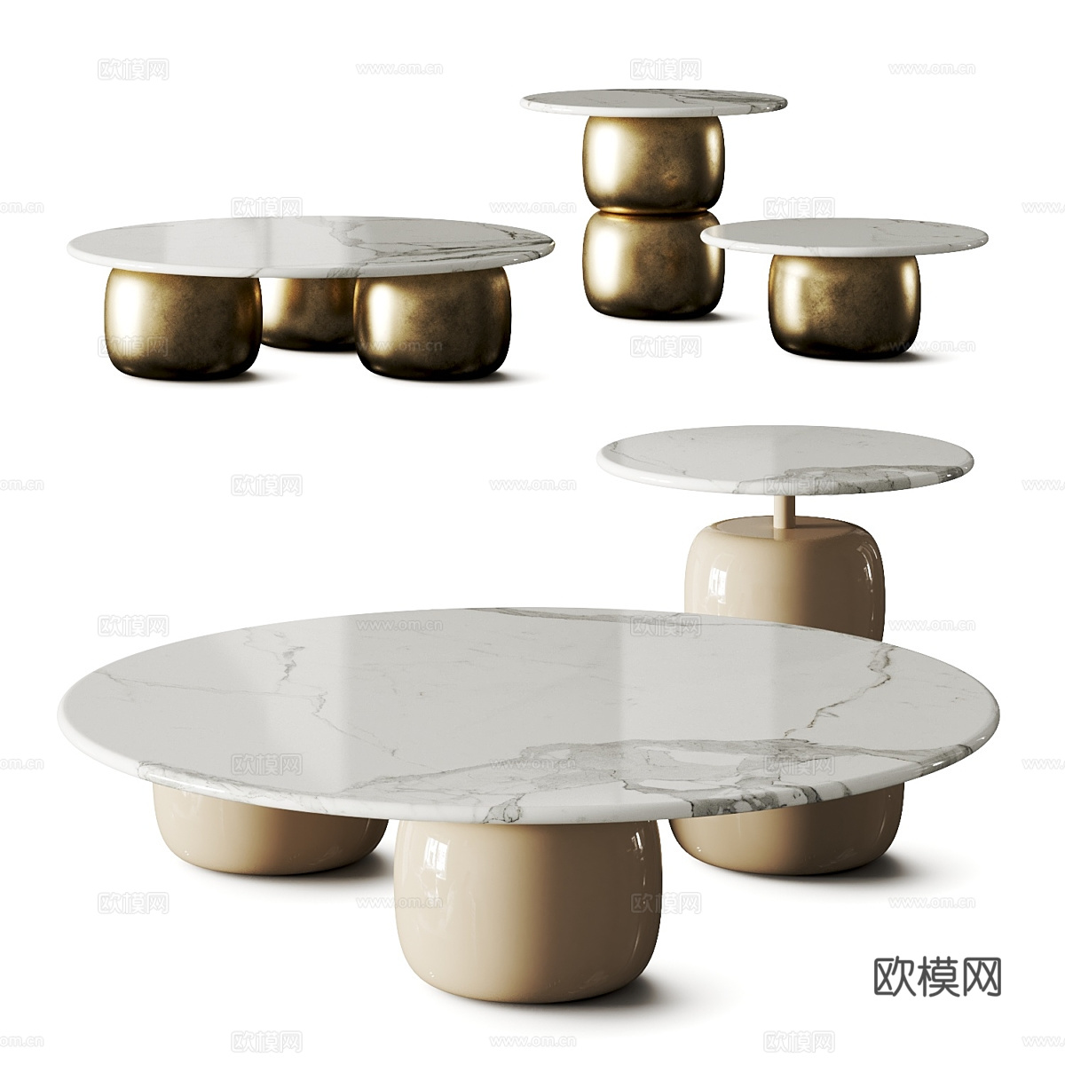 现代轻奢 Marelli Lua 茶几3d模型下载（渲染图2）