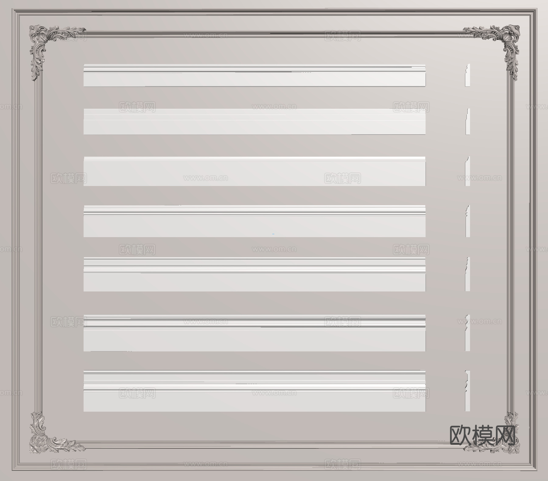 踢脚线 腰线 线条su模型