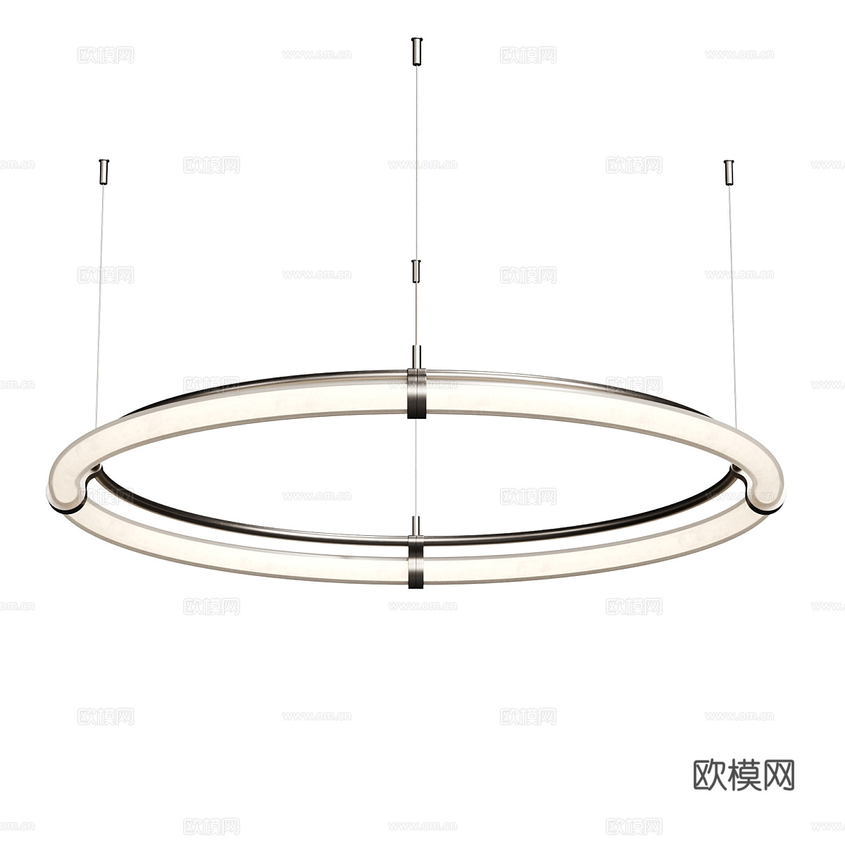 现代意式极简圆形线性吊灯3d模型