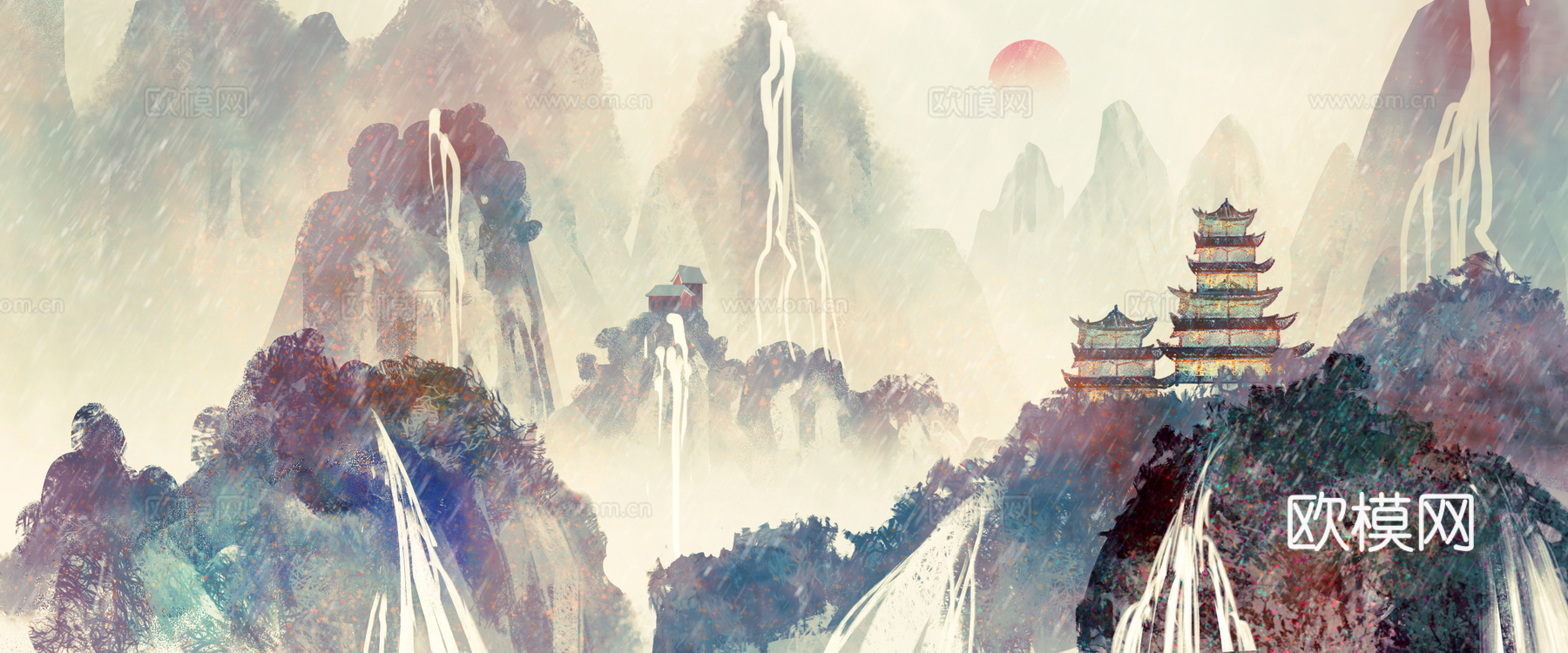 新中式山水装饰画