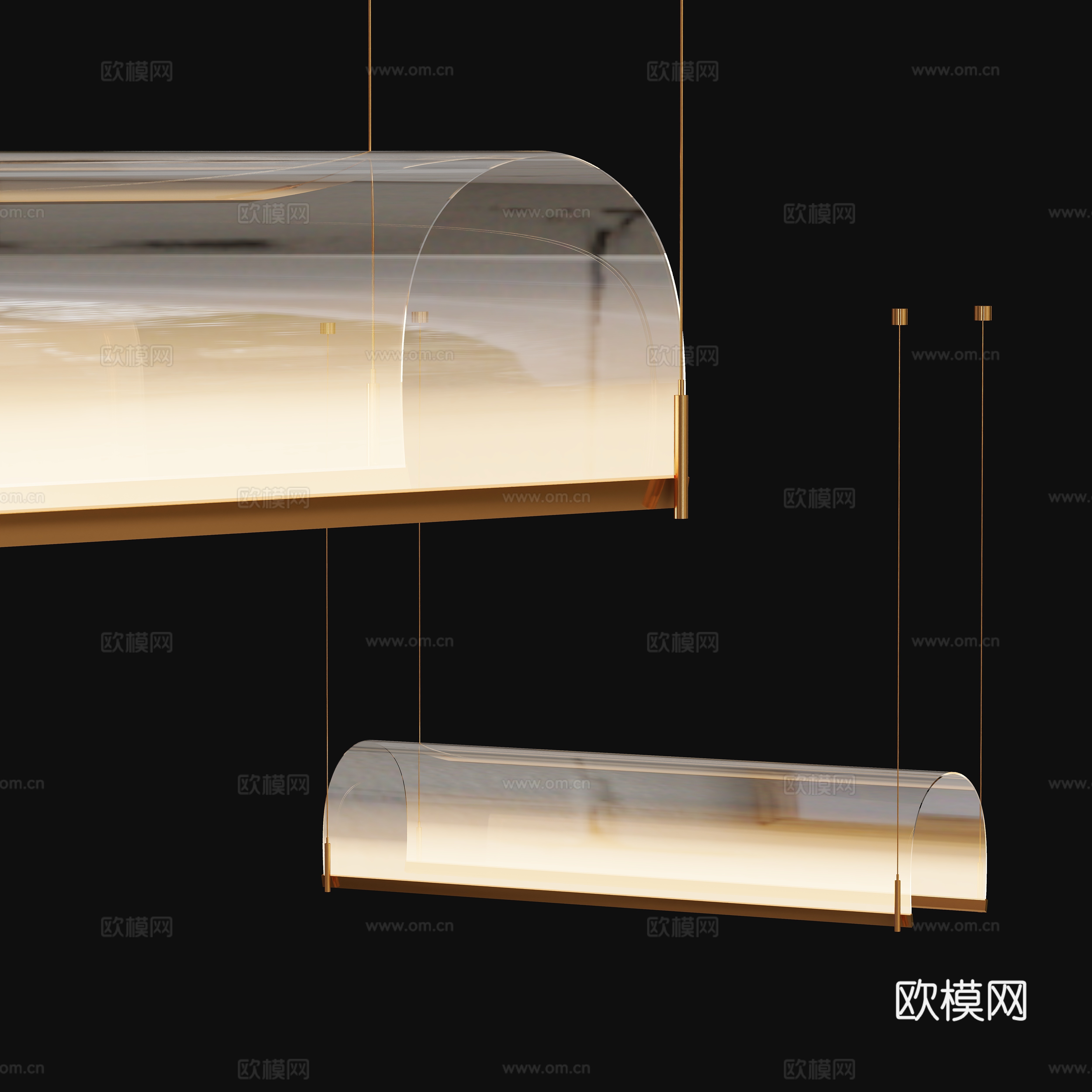 现代艺术玻璃吊灯su模型