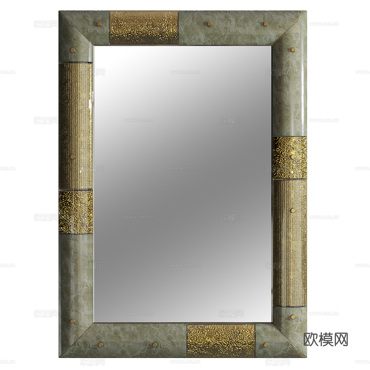 新中式轻奢装饰镜子3d模型