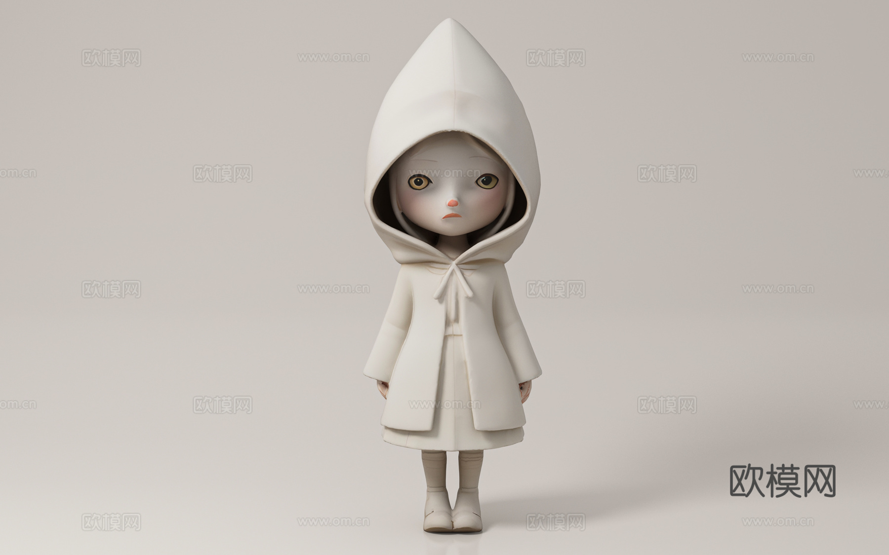 女孩 神秘 人物 卡通 创意 摆件 手办 公仔 装饰 装扮3d模型