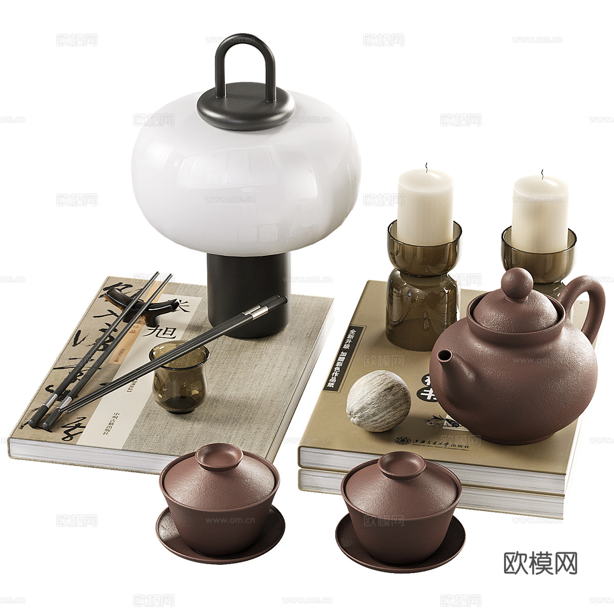 新中式茶具饰品摆件3d模型