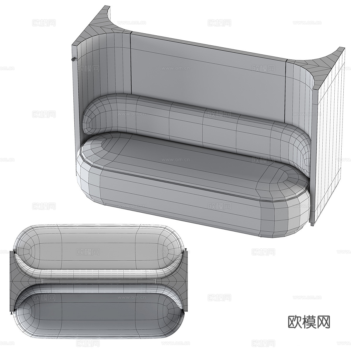 现代双人沙发 布艺沙发3d模型
