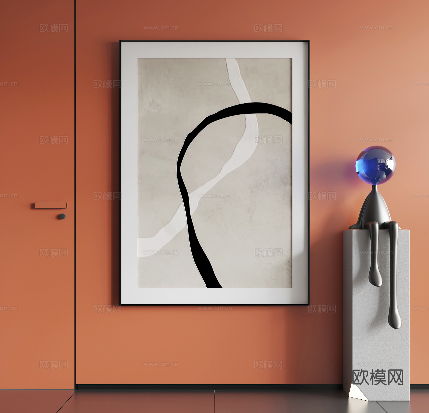 现代挂画 现代抽象挂画 现代极简挂画 现代简约挂画3d模型