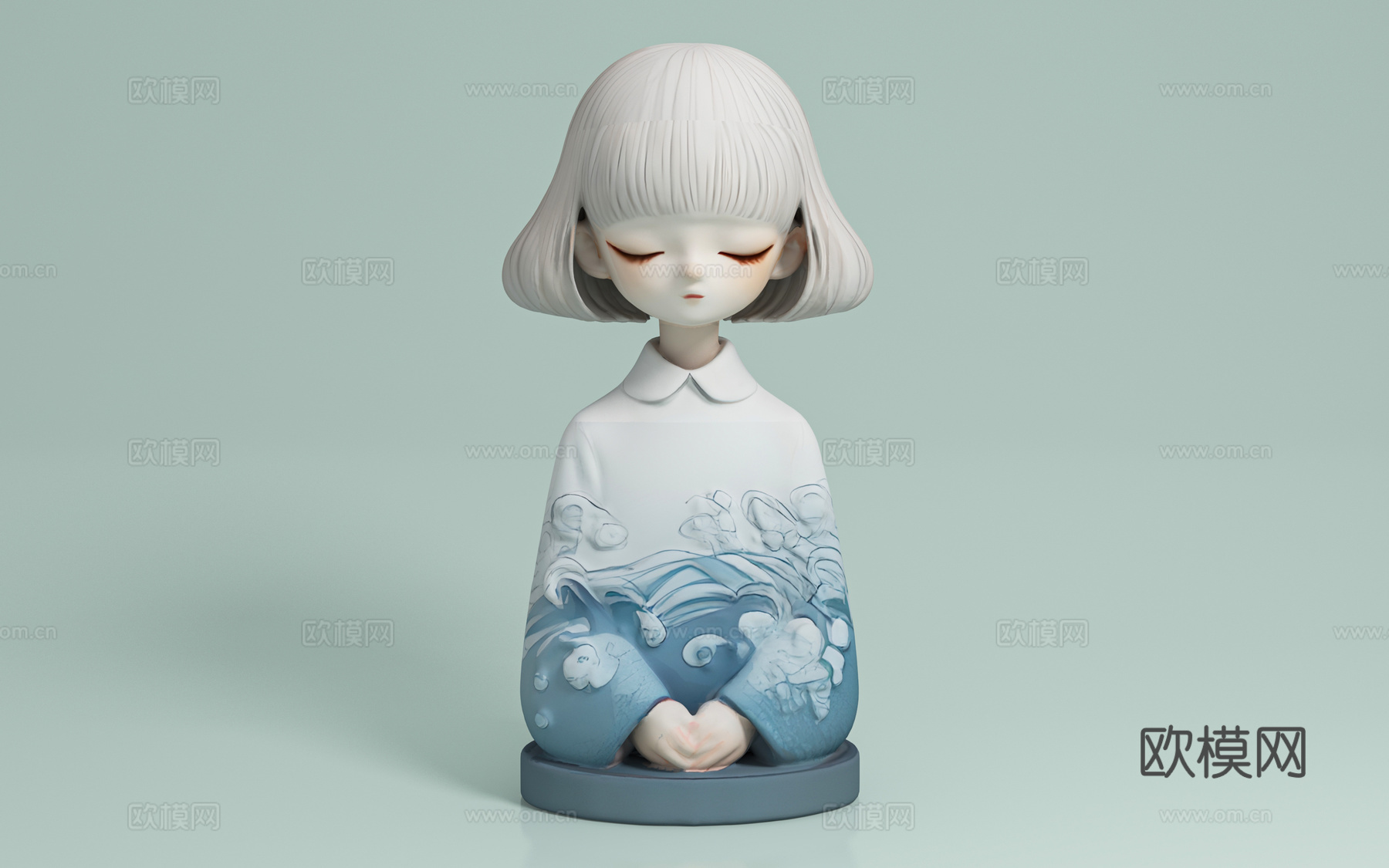 国风少女 女人 人像 女孩 女生 手办 玩具 摆件 雕塑 装3d模型