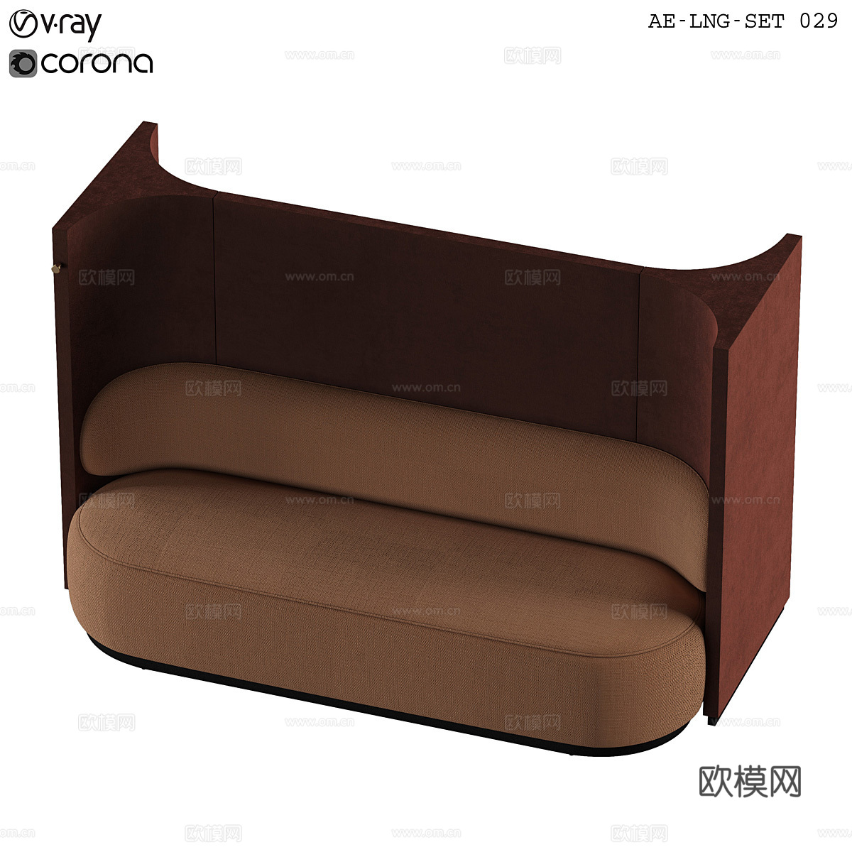 现代双人沙发 布艺沙发3d模型