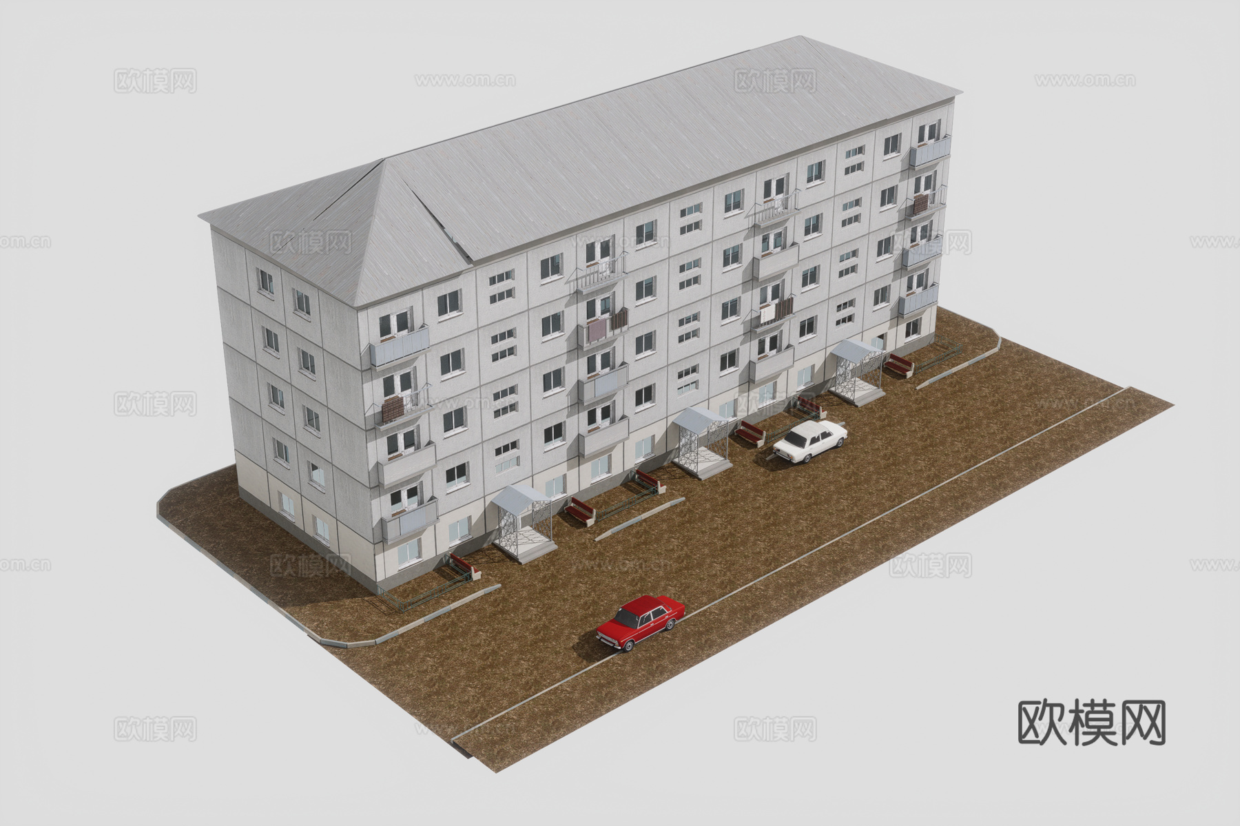 复古破旧住宅环境3d模型