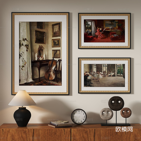 法式,复古,现代,欧式,古典,中古,抽象,装饰画3d模型下载
