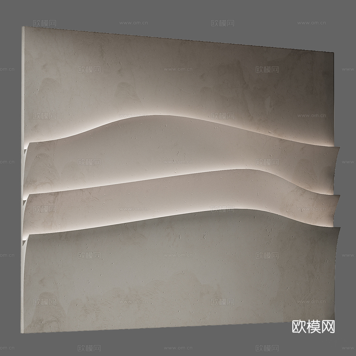 现代侘寂装饰墙3d模型