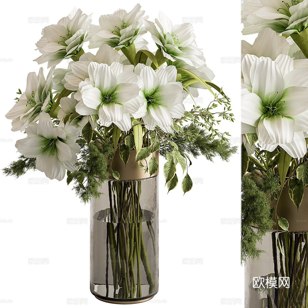 现代花瓶花艺3d模型