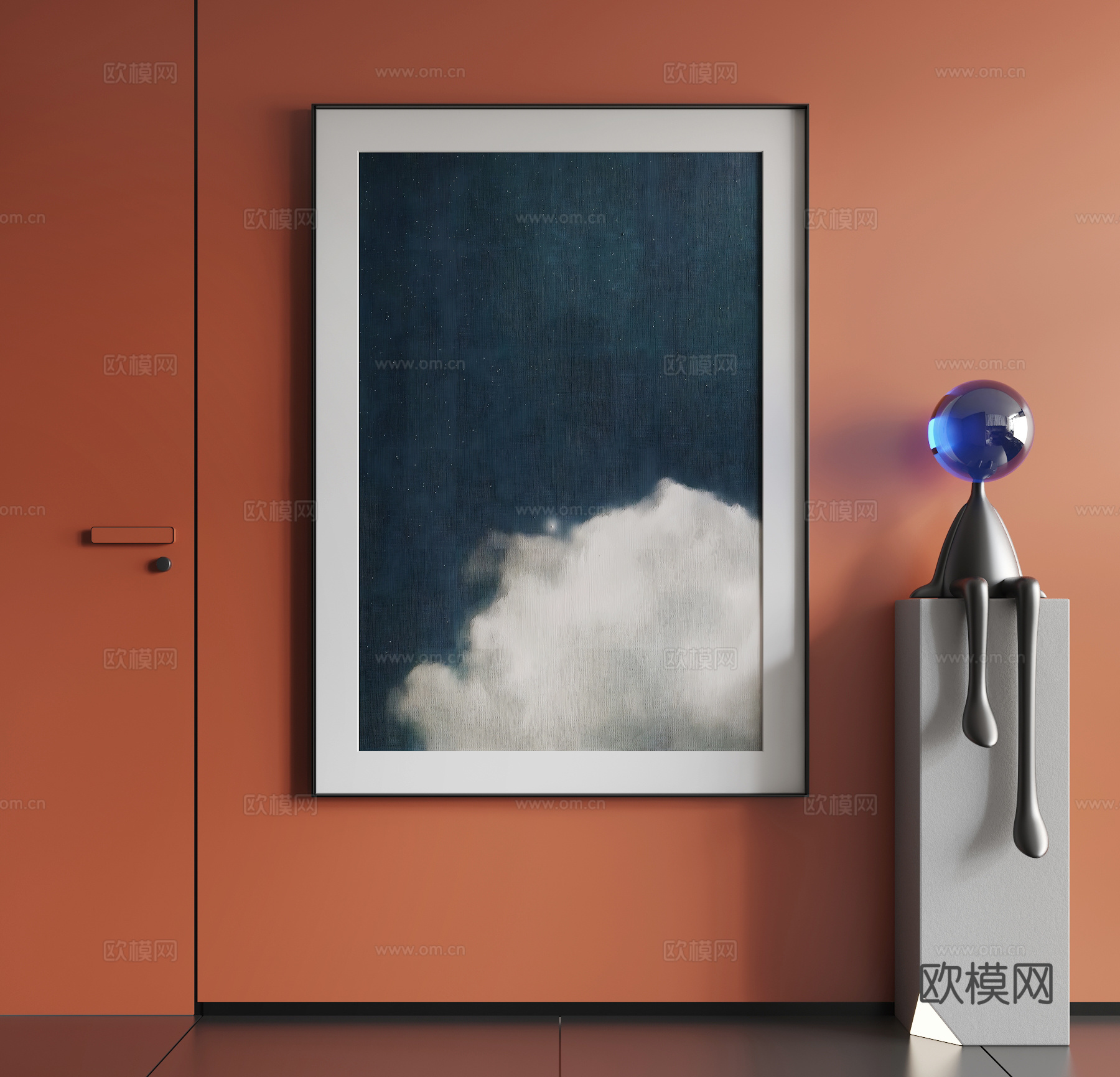 现代挂画 现代抽象挂画 现代极简挂画 现代简约挂画3d模型