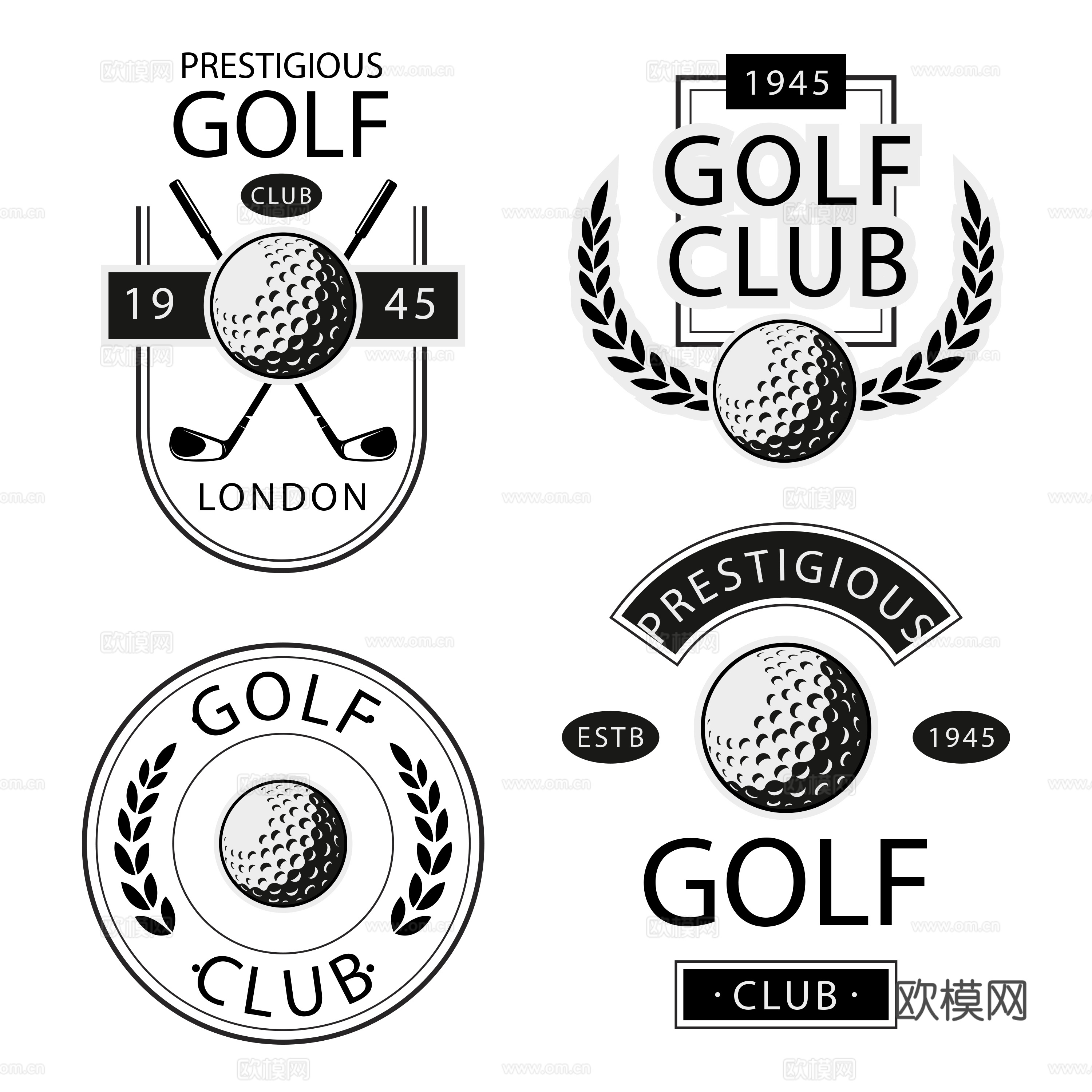 免抠高尔夫场图标 商标 高尔夫俱乐部图标 标识 LOGO 打