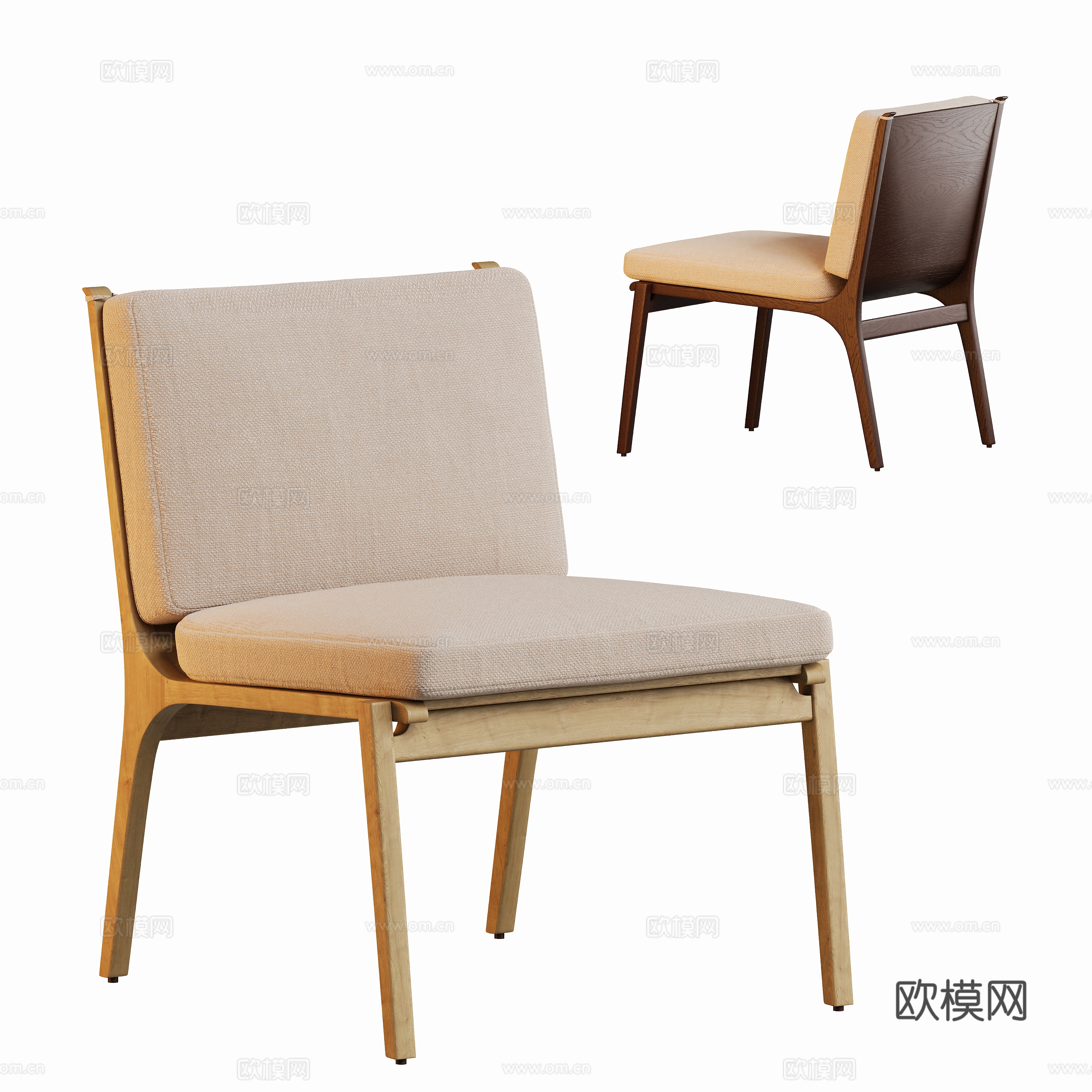 现代原木休闲椅su模型