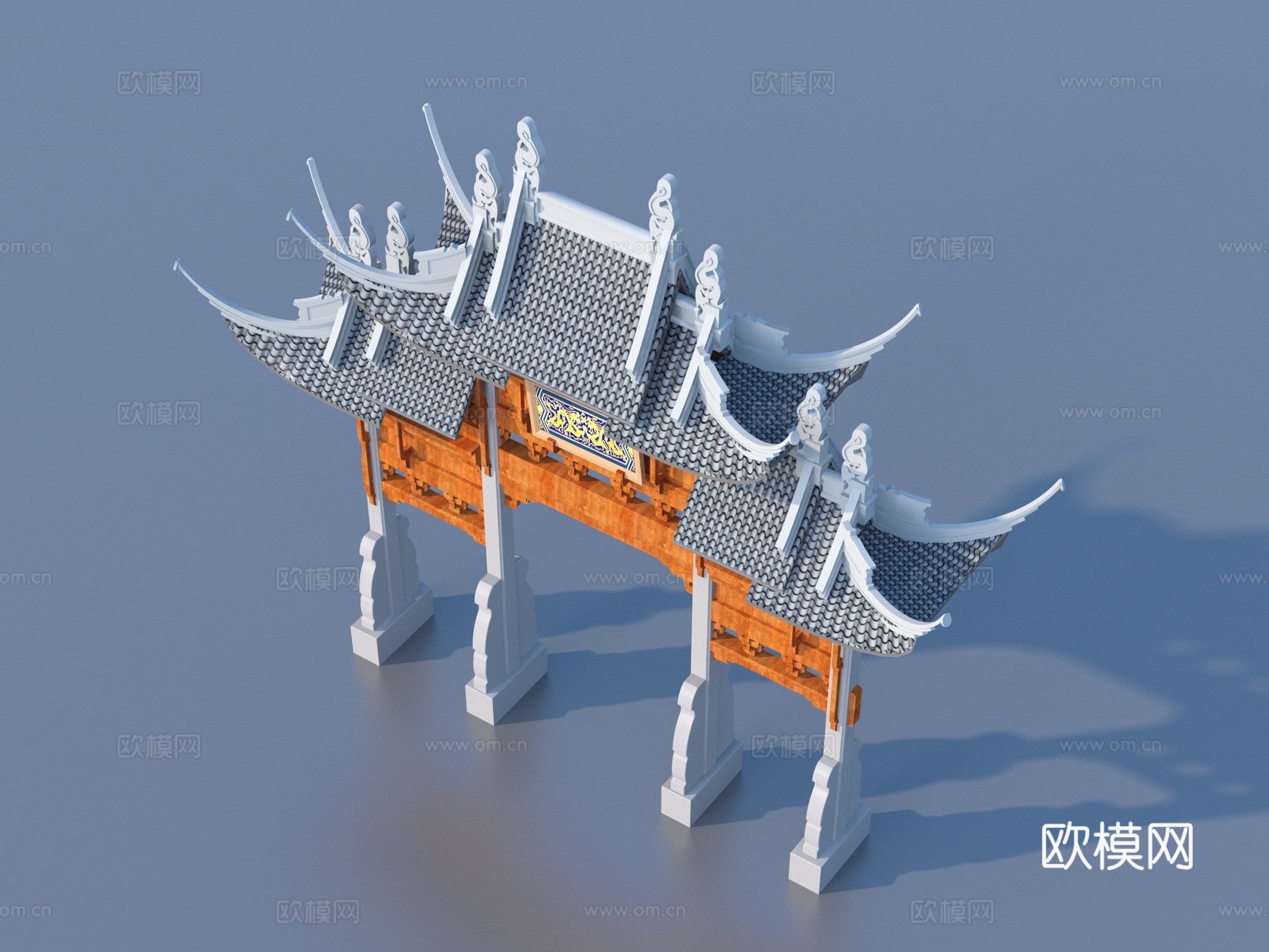牌坊 古代牌坊 大门 入口3d模型