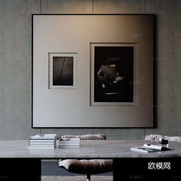 现代艺术装饰挂画3d模型下载