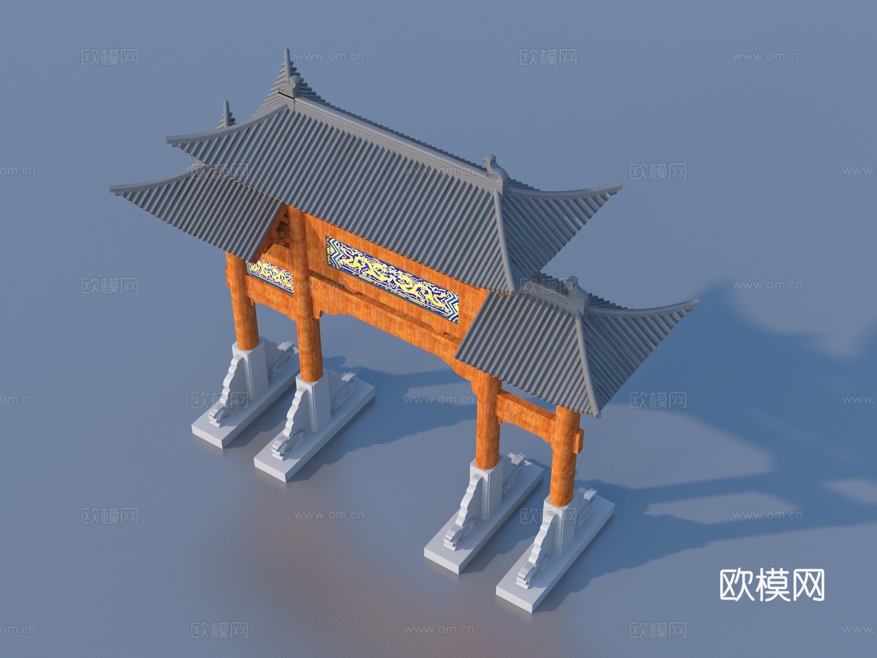 牌坊 古代牌坊 大门 入口3d模型
