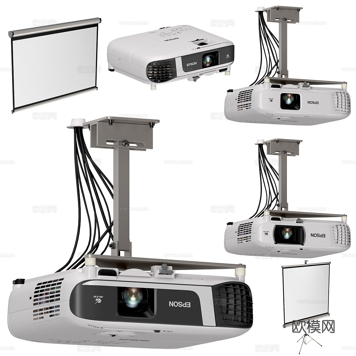 Epson 投影仪套装3d模型