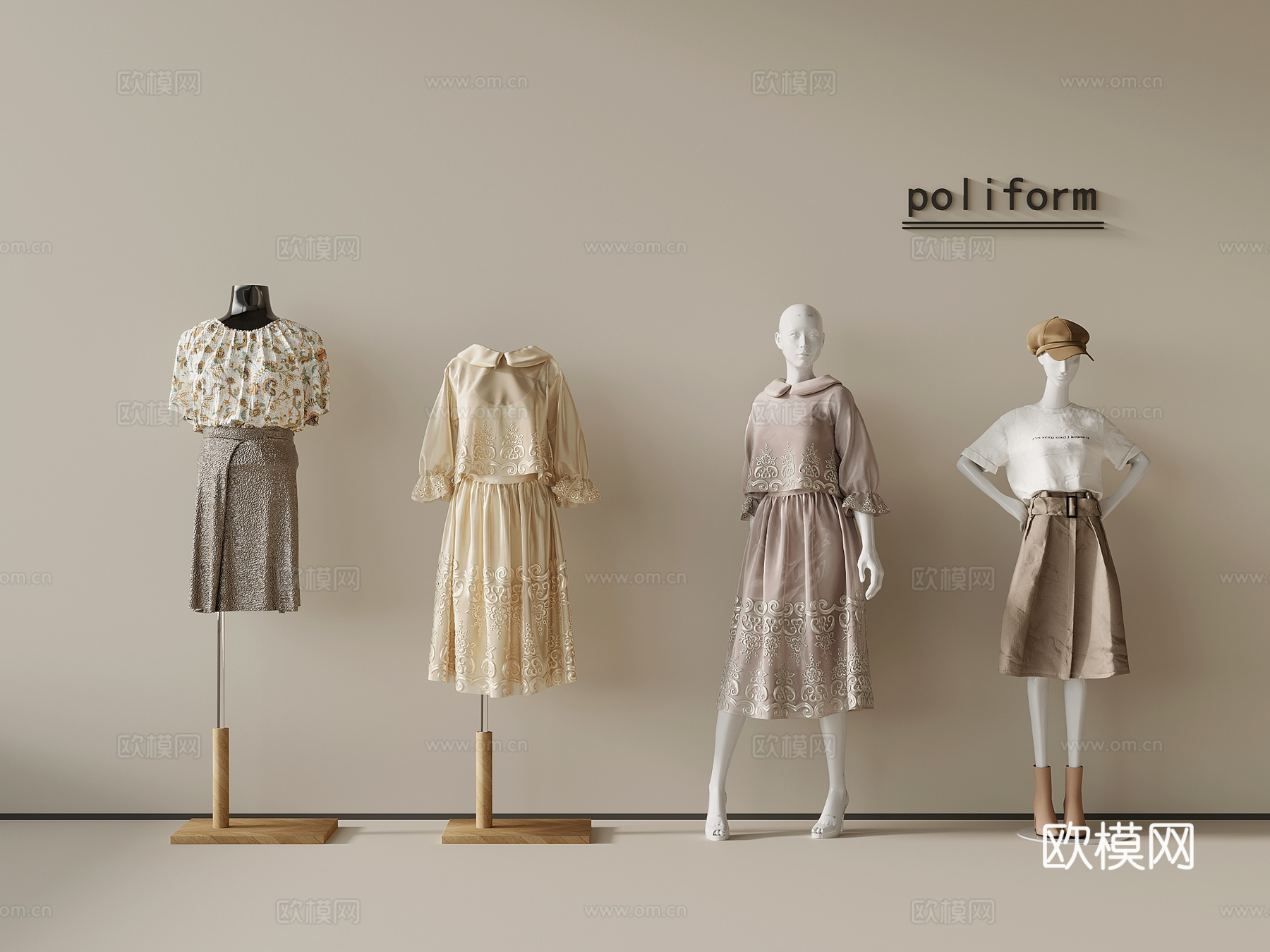 现代服装模特免费3d模型
