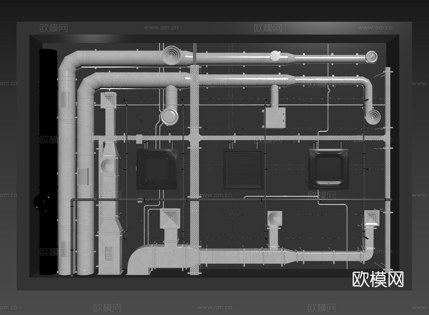 现代工业吊顶su模型
