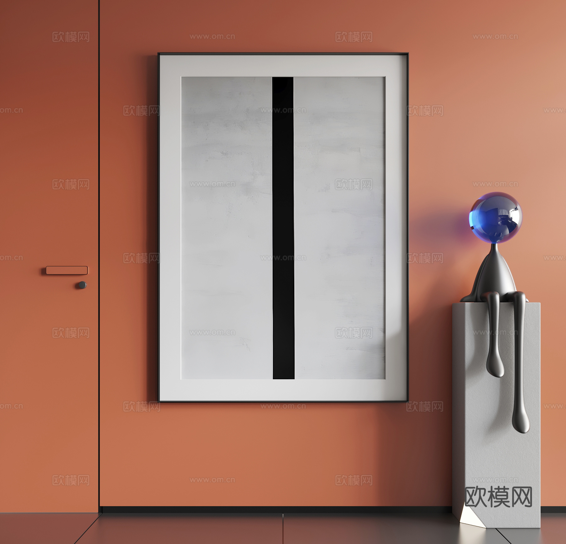 现代挂画 现代抽象挂画 现代极简挂画 现代简约挂画3d模型