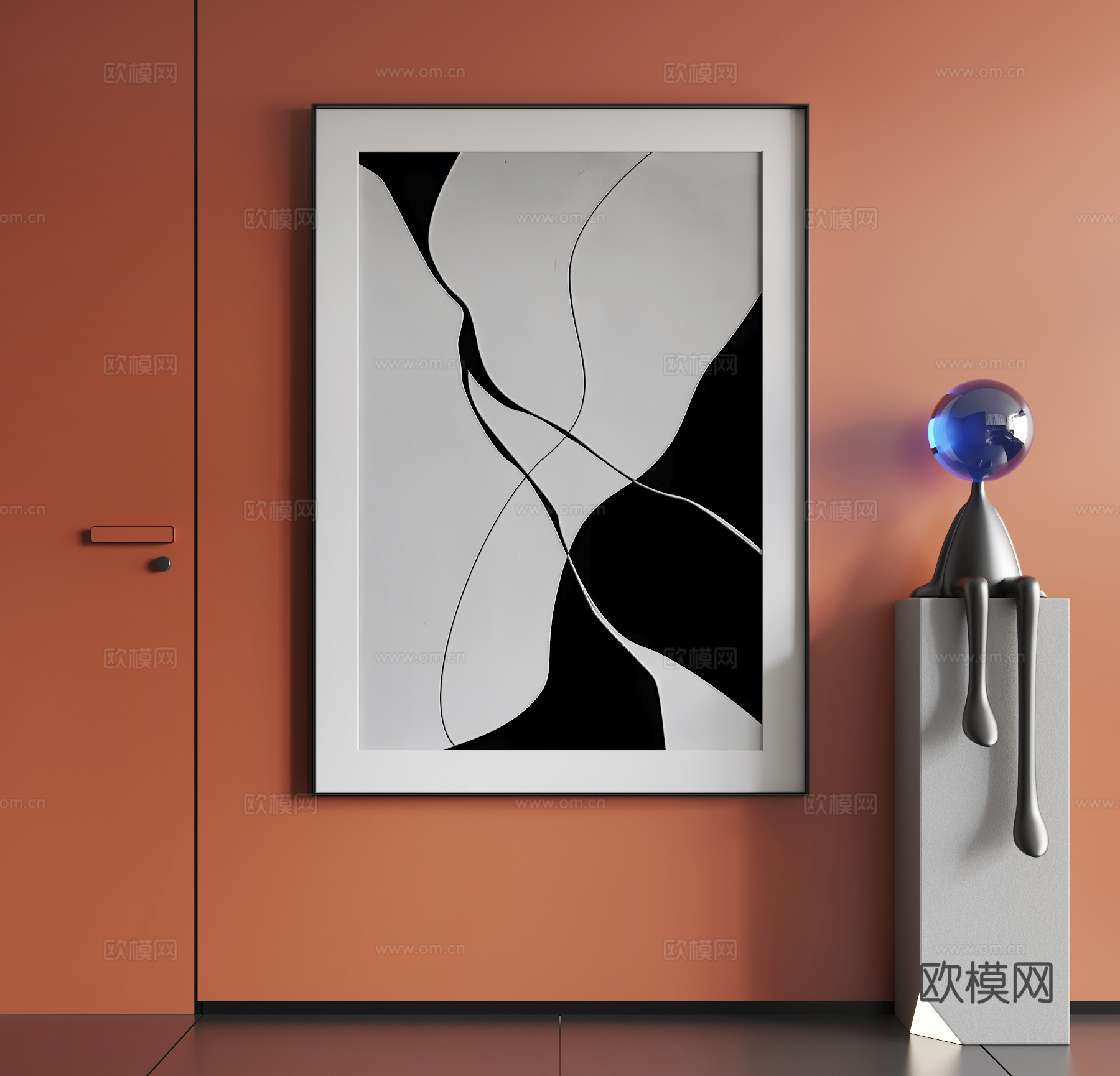 现代挂画 现代抽象挂画 现代极简挂画 现代简约挂画3d模型