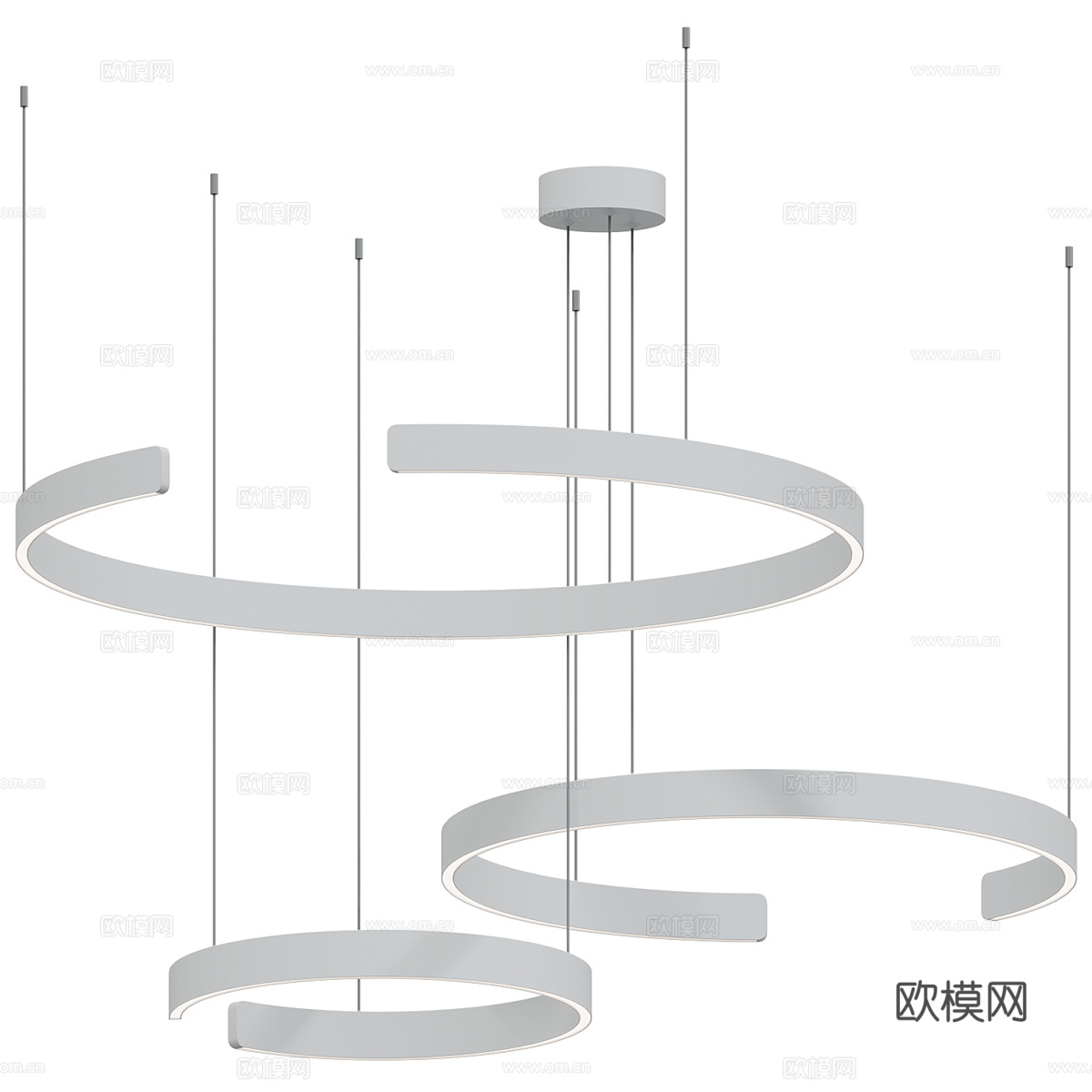 现代轻奢圆形装饰吊灯3d模型