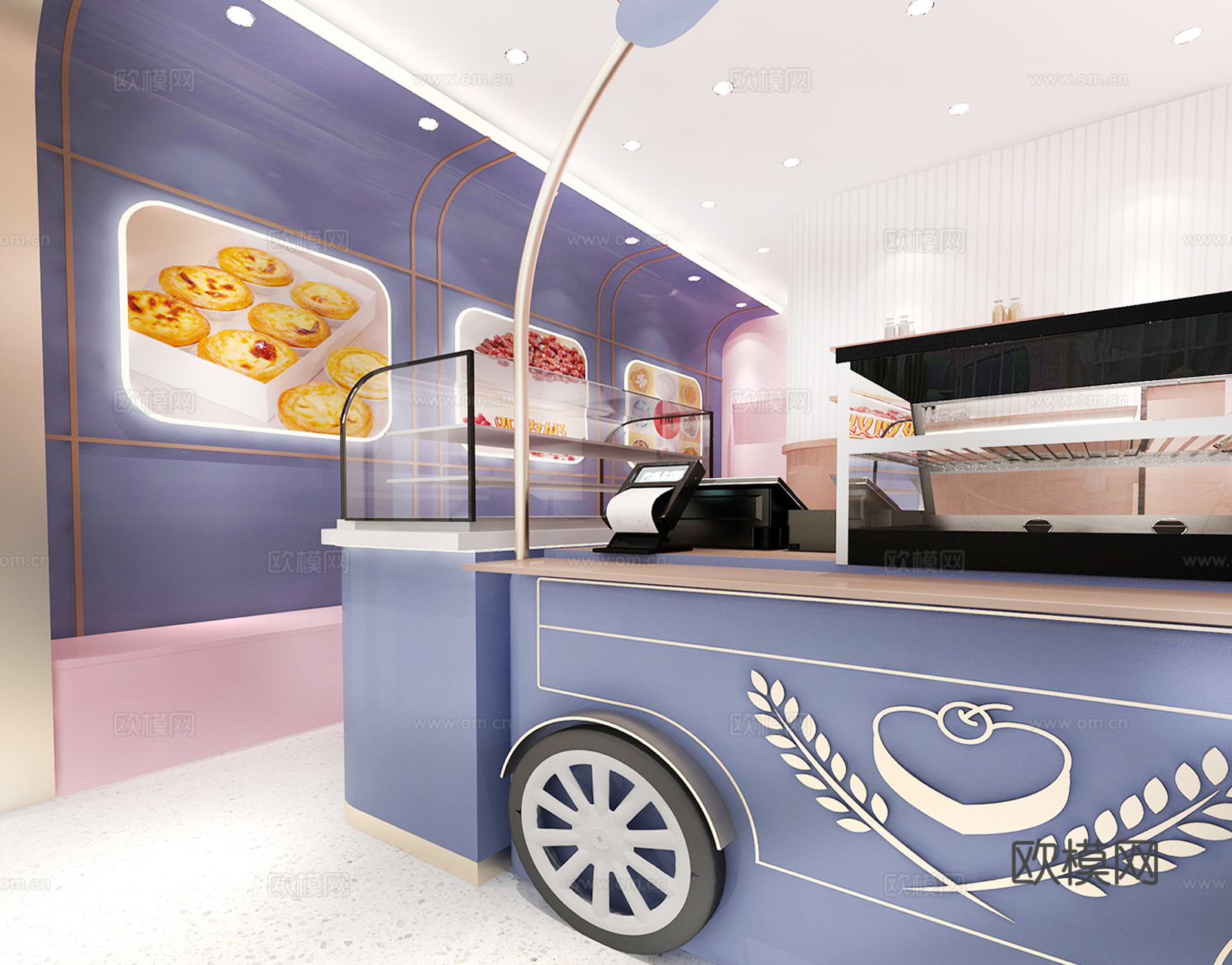 面包烘培店3d模型