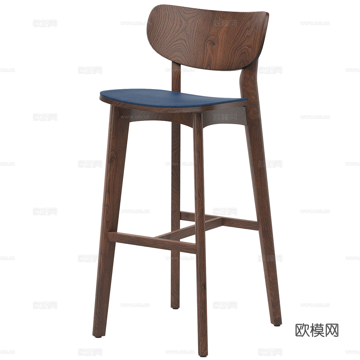 新中式 Ginger 吧台凳3d模型