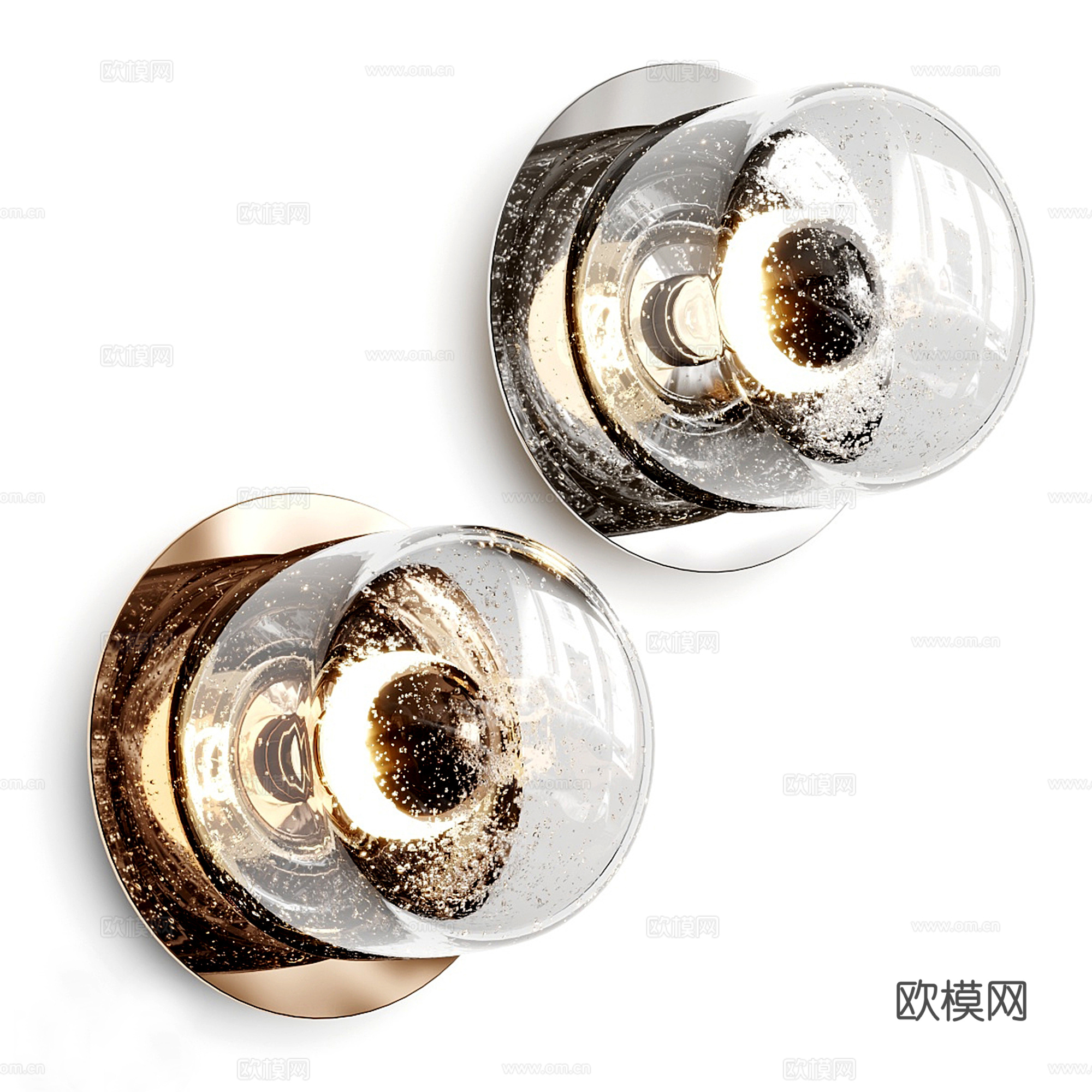 现代轻奢水晶壁灯su模型