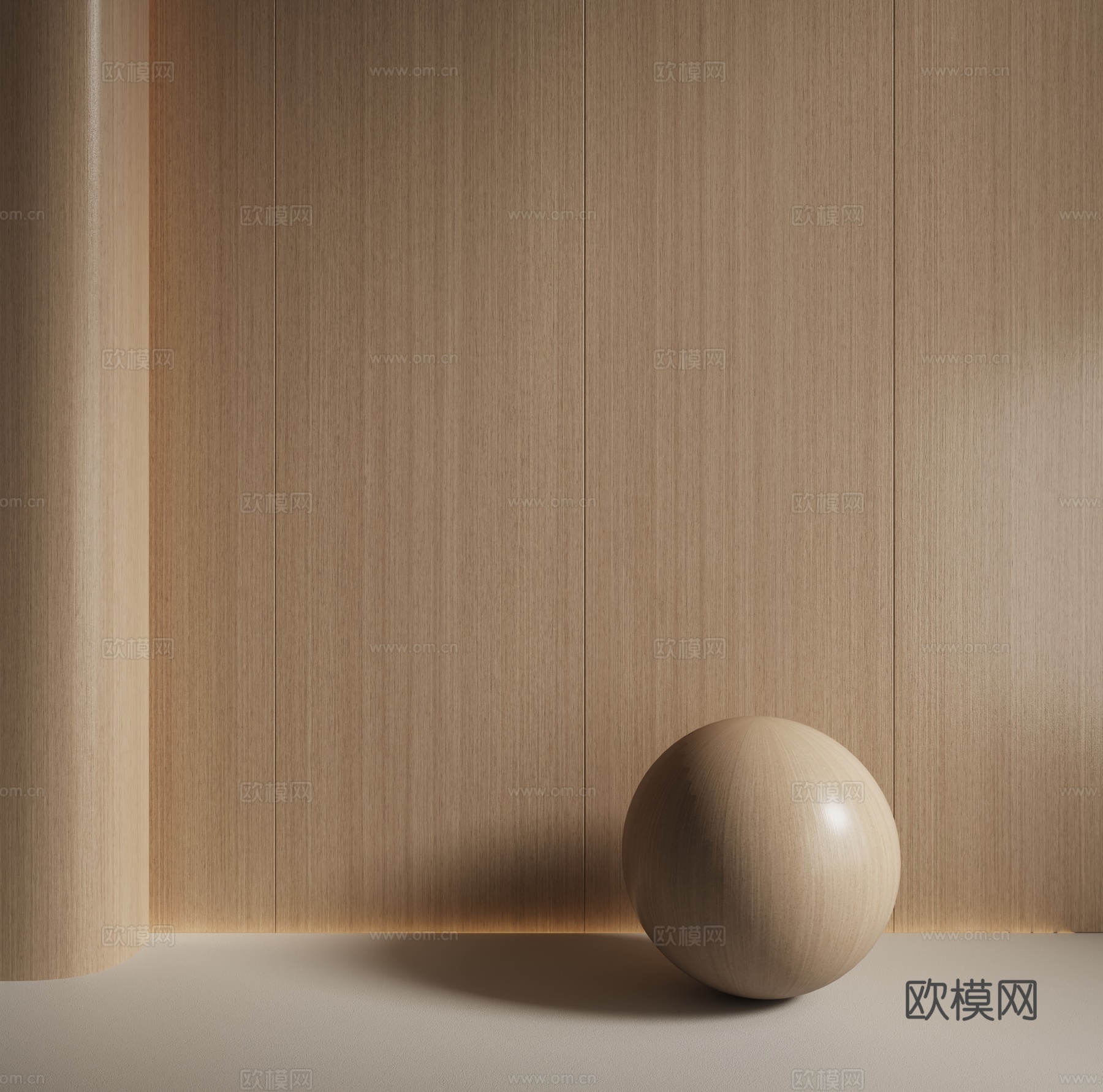 现代木纹  墙板su模型