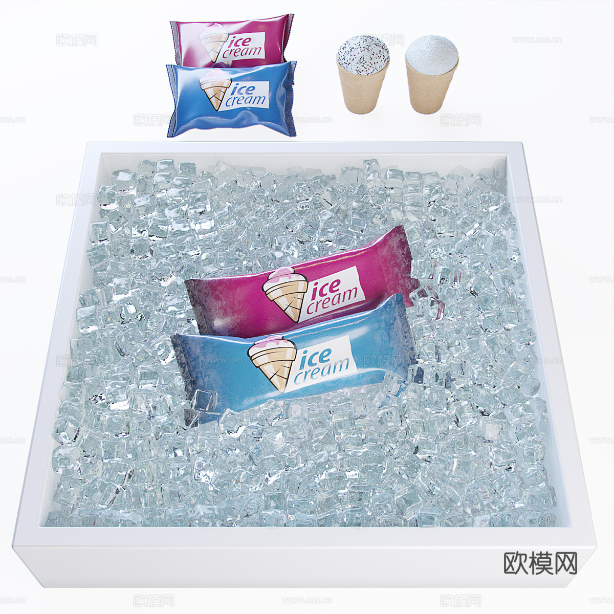 冰块 冰淇淋 雪糕3d模型