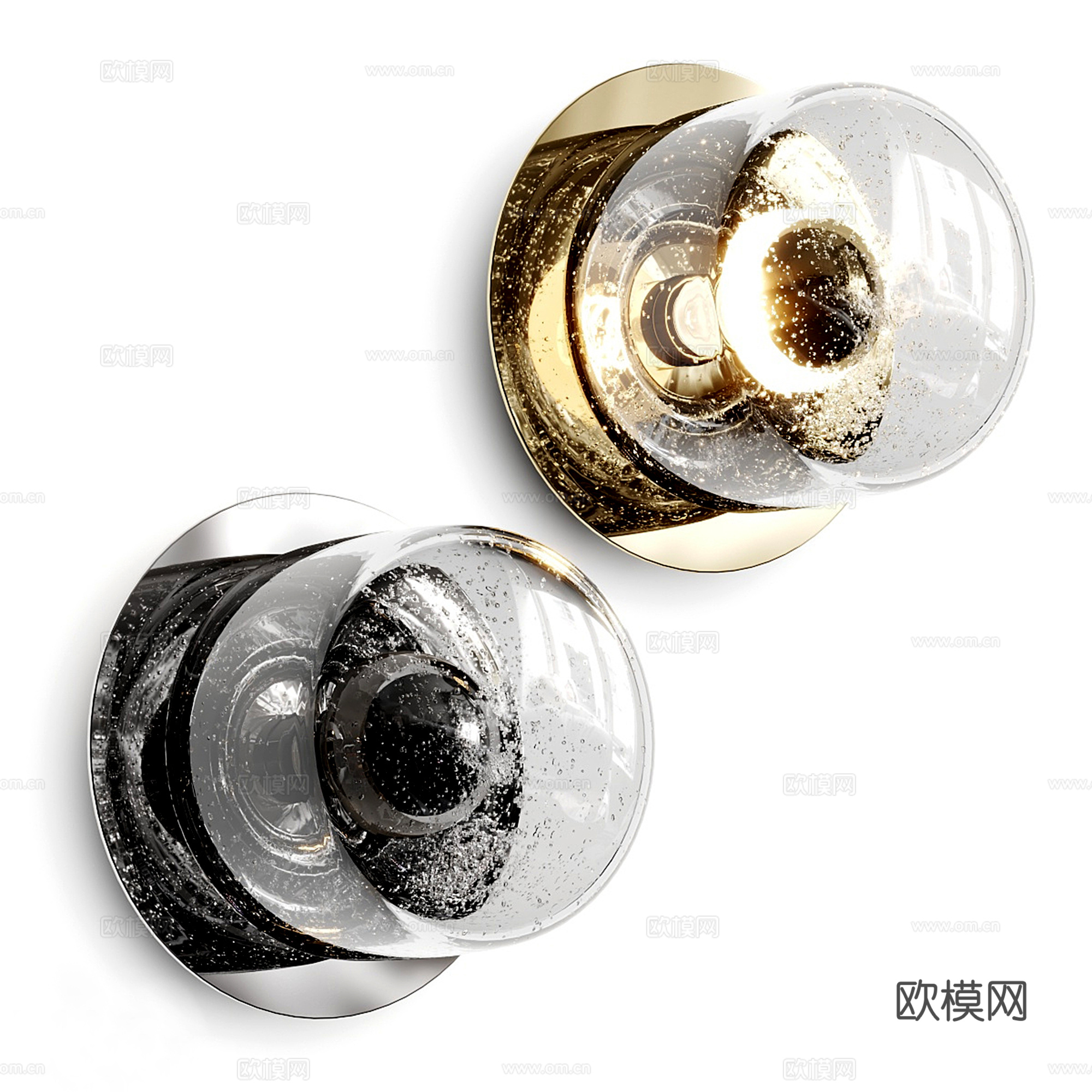 现代轻奢水晶壁灯su模型