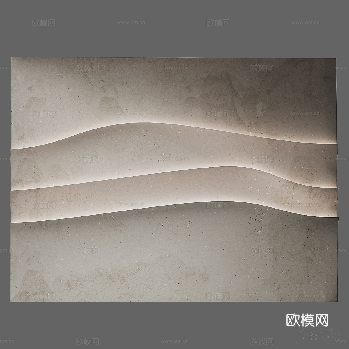 现代侘寂装饰墙3d模型