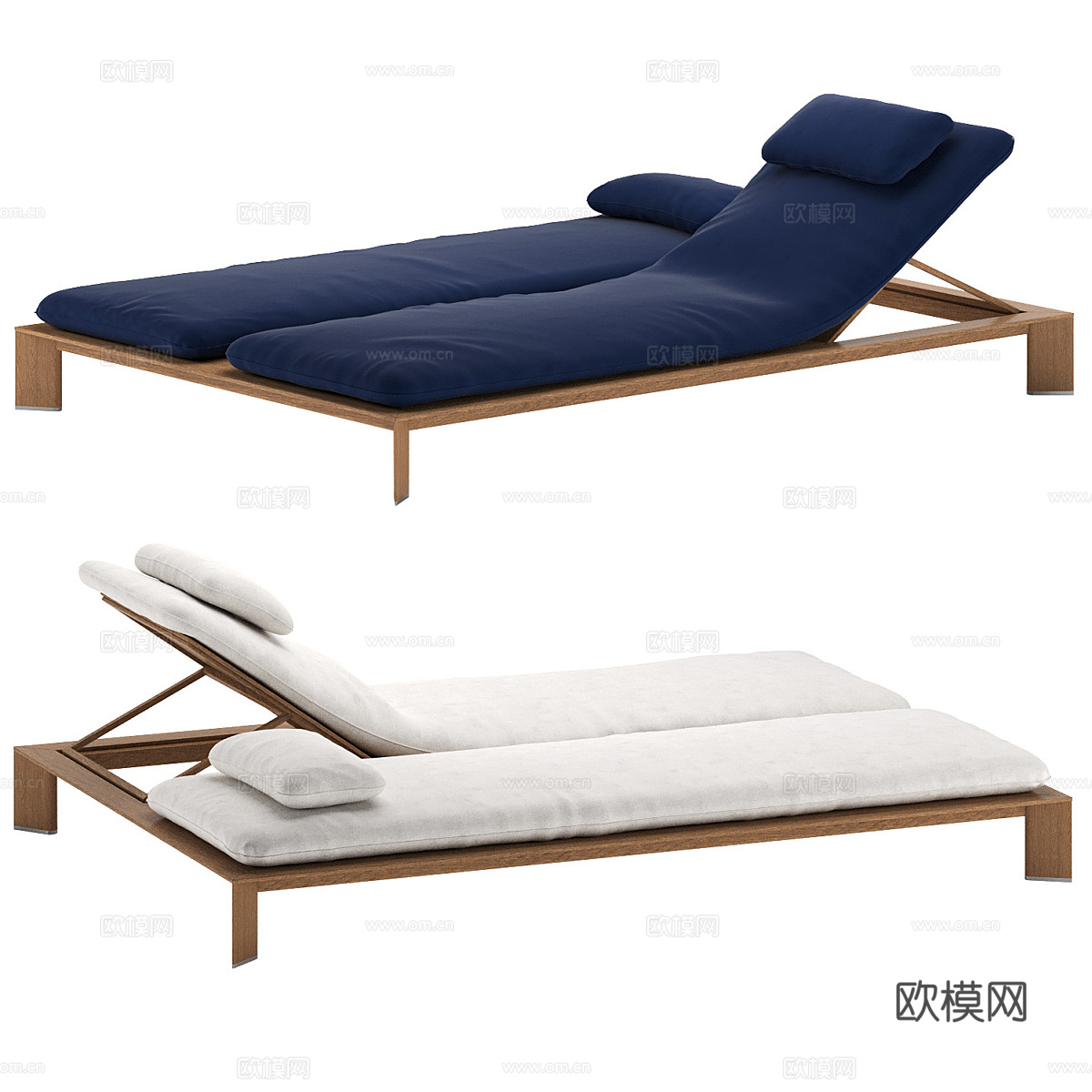 新中式 DECKER 躺椅3d模型