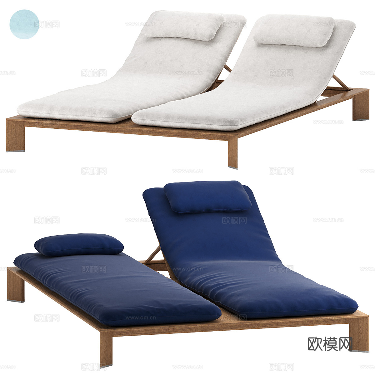 新中式 DECKER 躺椅3d模型