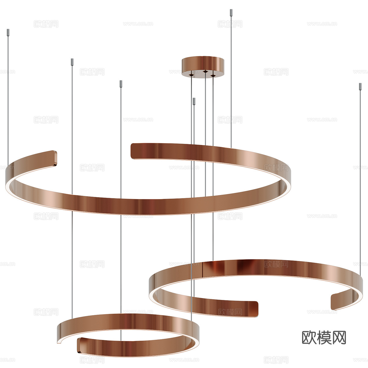 现代轻奢圆形装饰吊灯3d模型