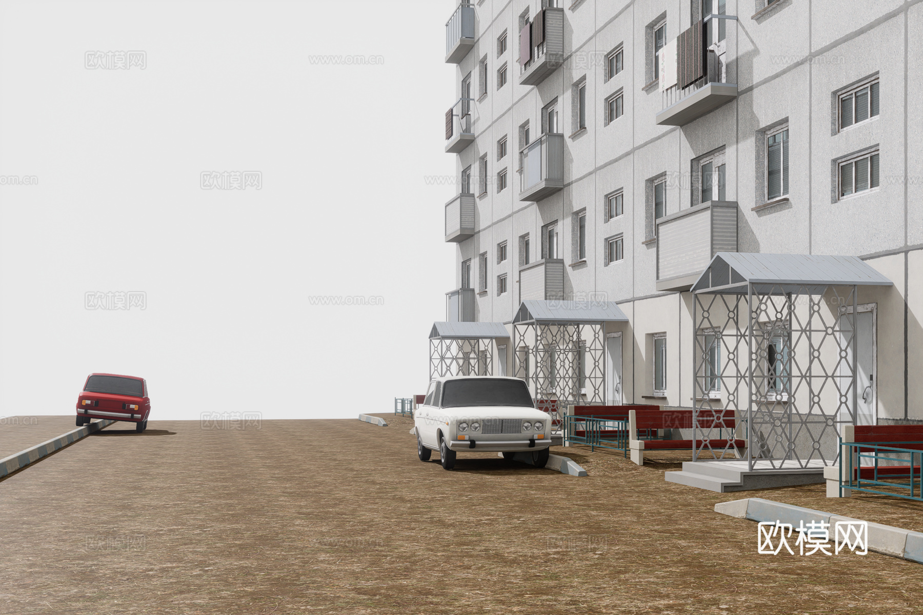 复古破旧住宅环境3d模型