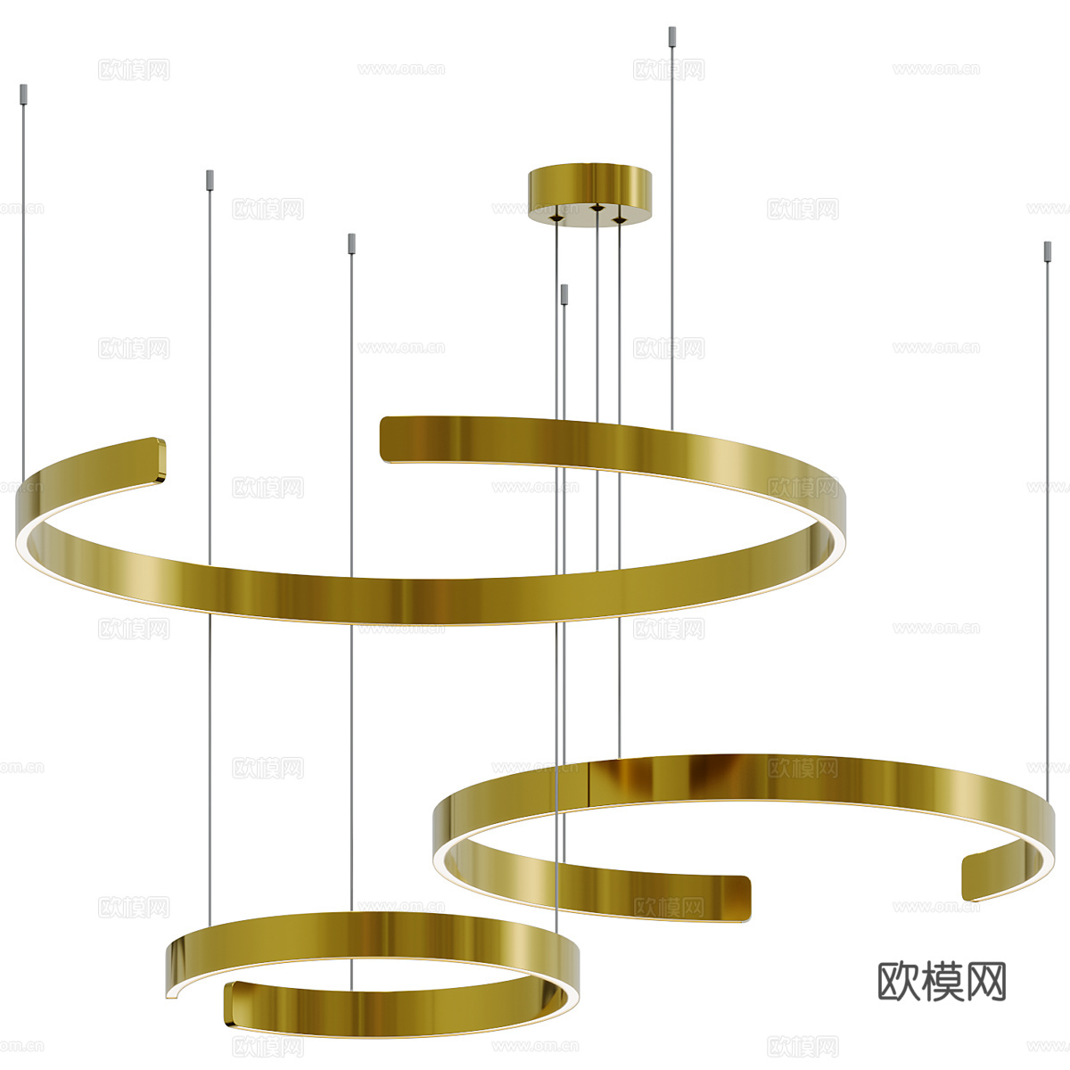 现代轻奢圆形装饰吊灯3d模型