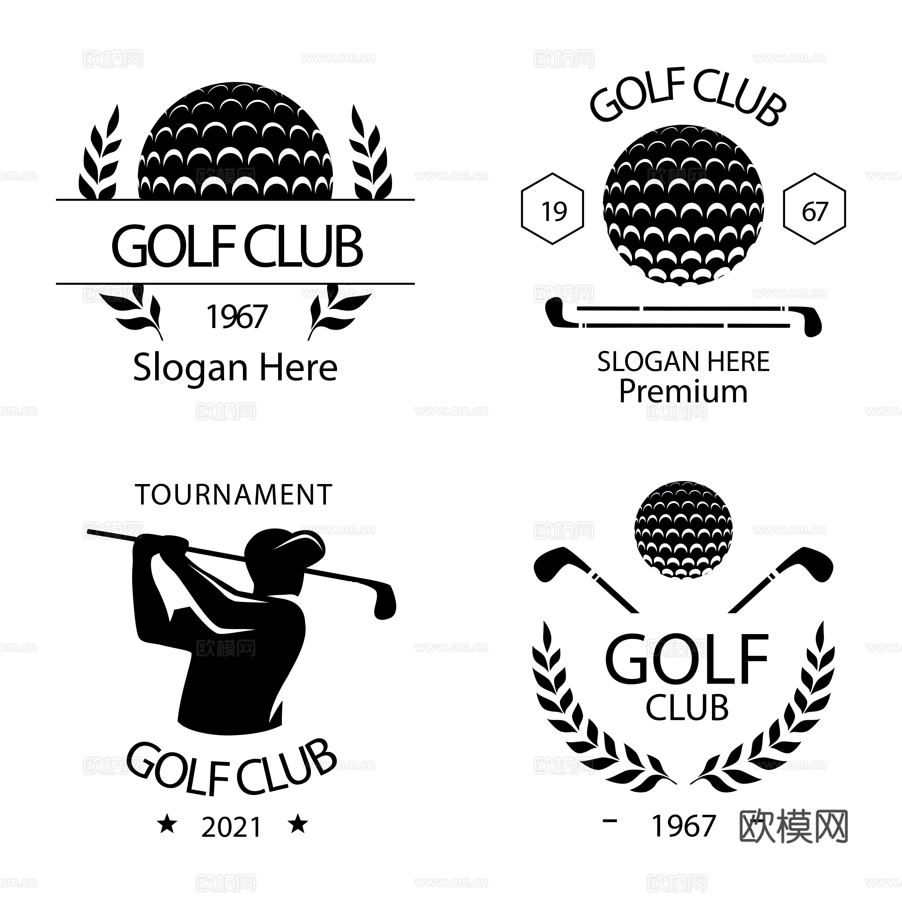免抠高尔夫场图标 商标 高尔夫俱乐部图标 标识 LOGO 打