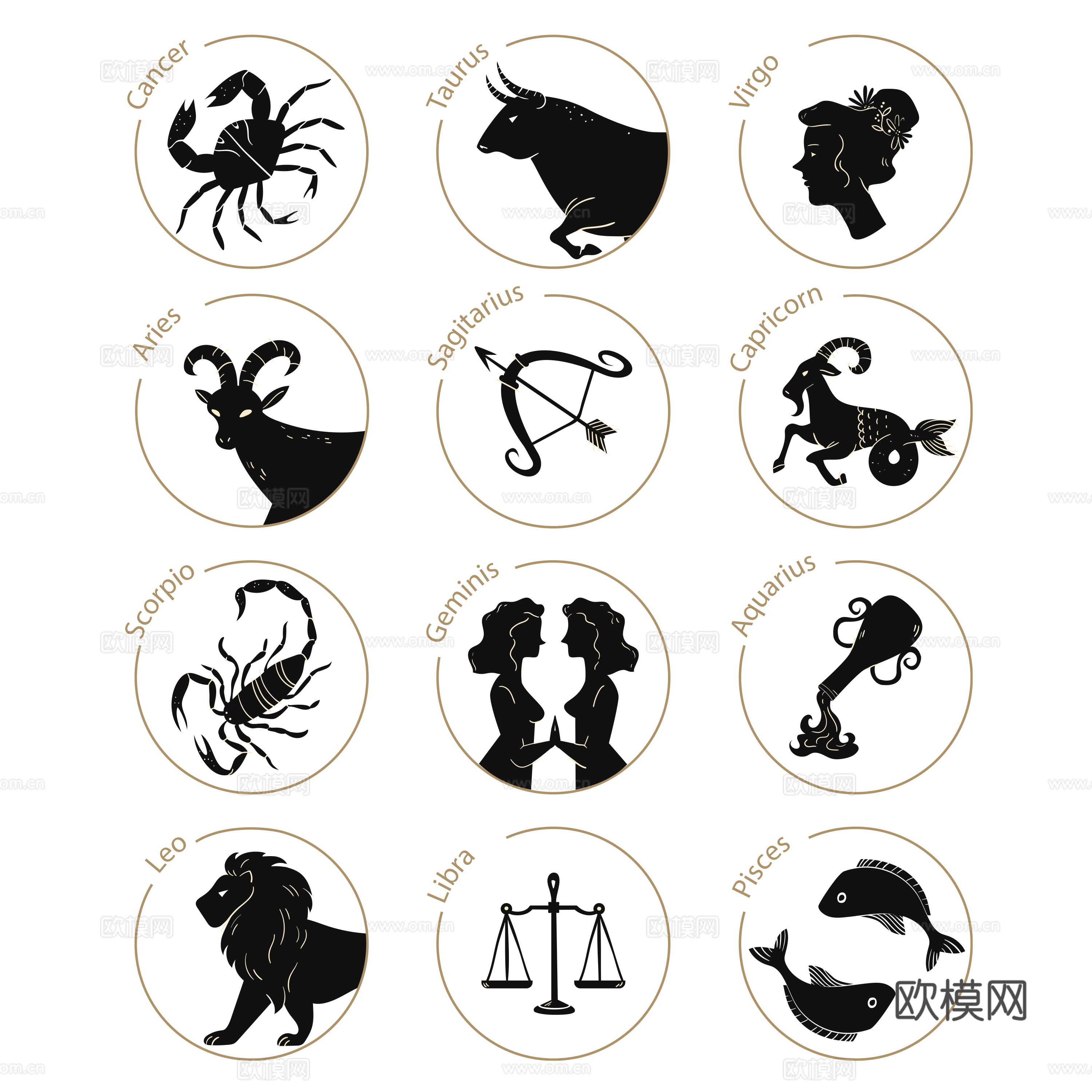 免抠12星座图标