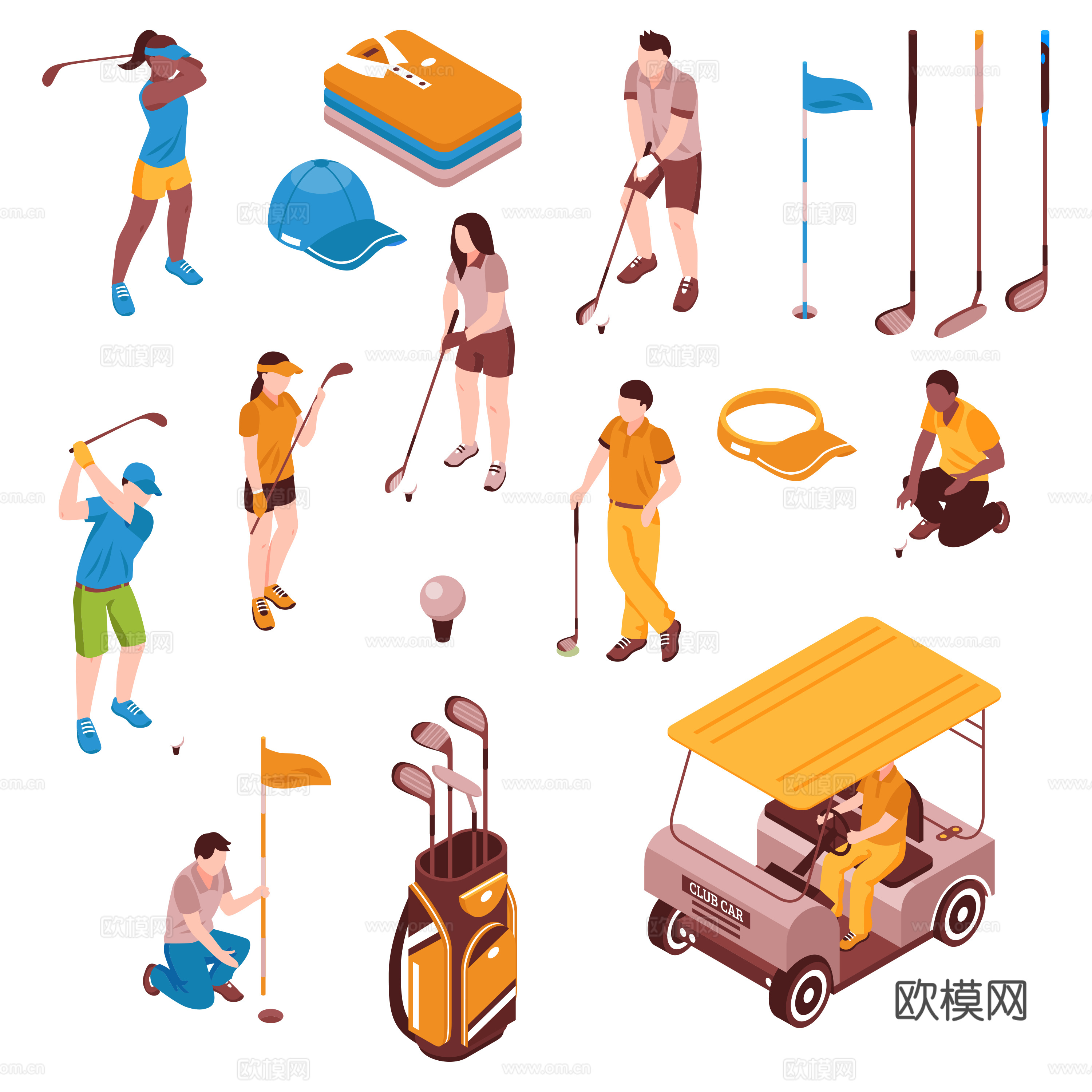 免抠高尔夫场图标 商标 高尔夫俱乐部图标 标识 LOGO 打