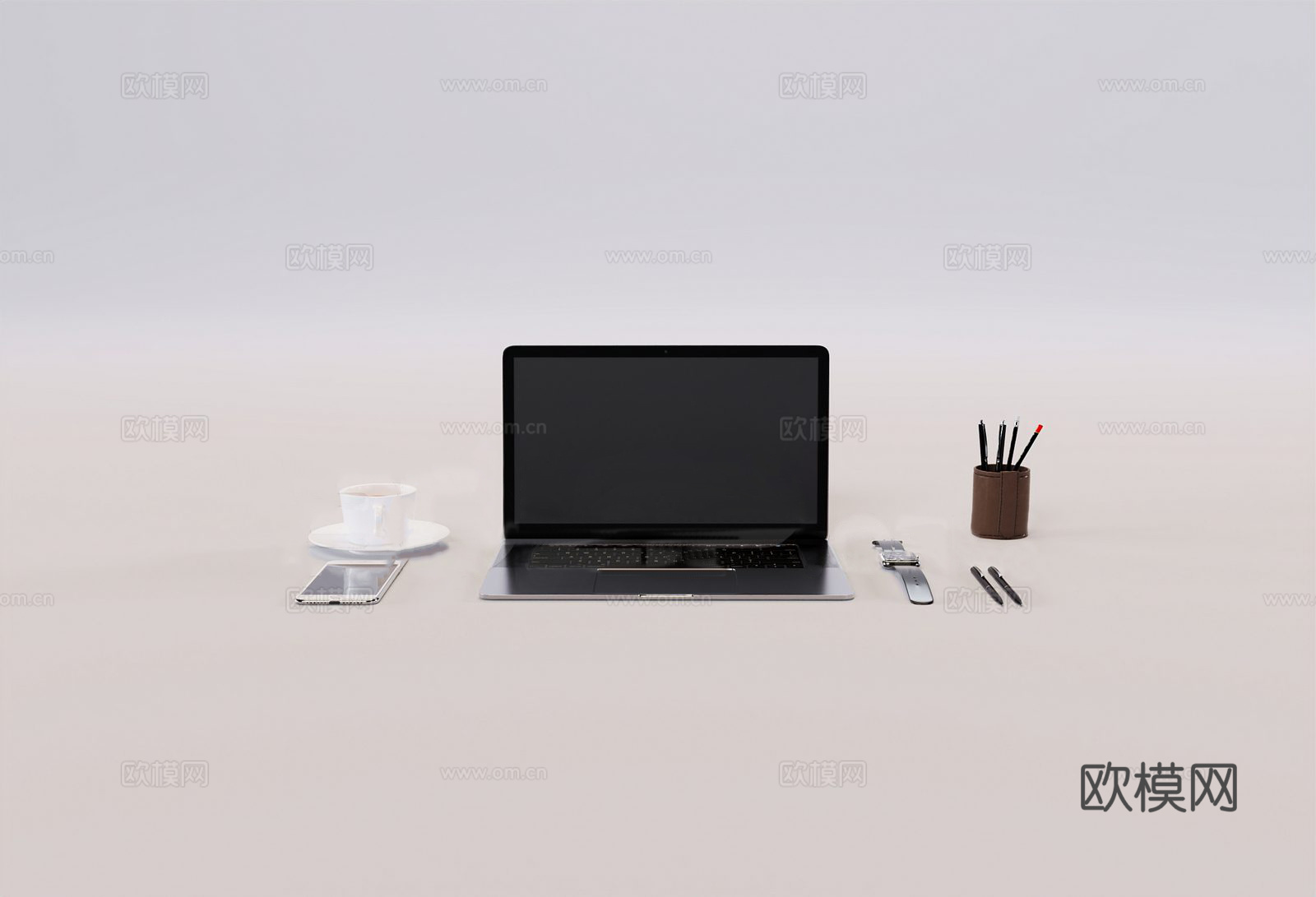 现代简约办公用品电脑3d模型