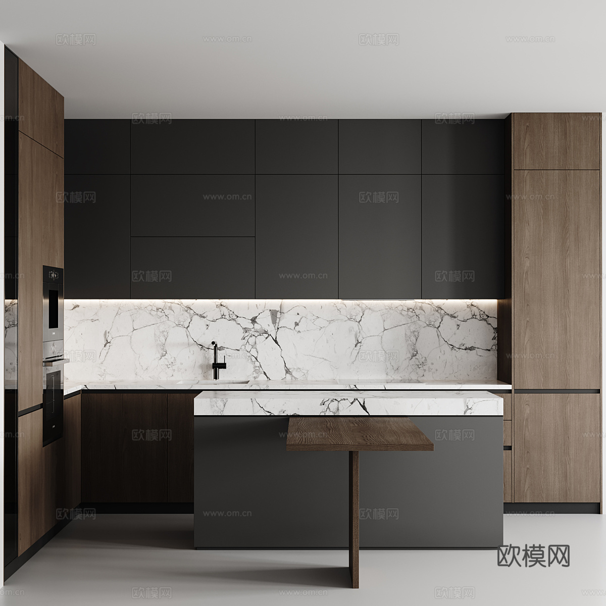 现代意式极简橱柜3d模型