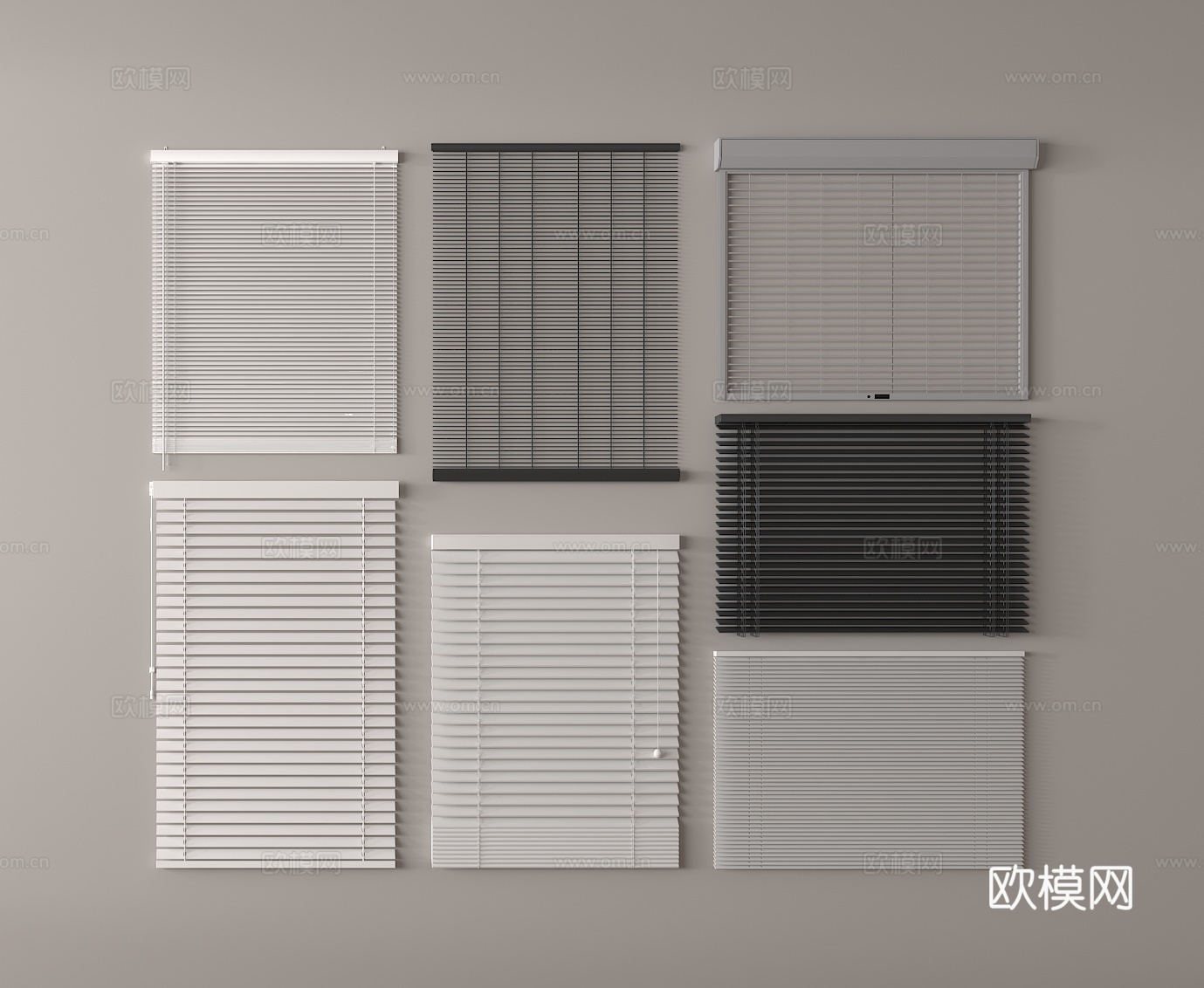 百叶帘 卷帘 拉帘su模型