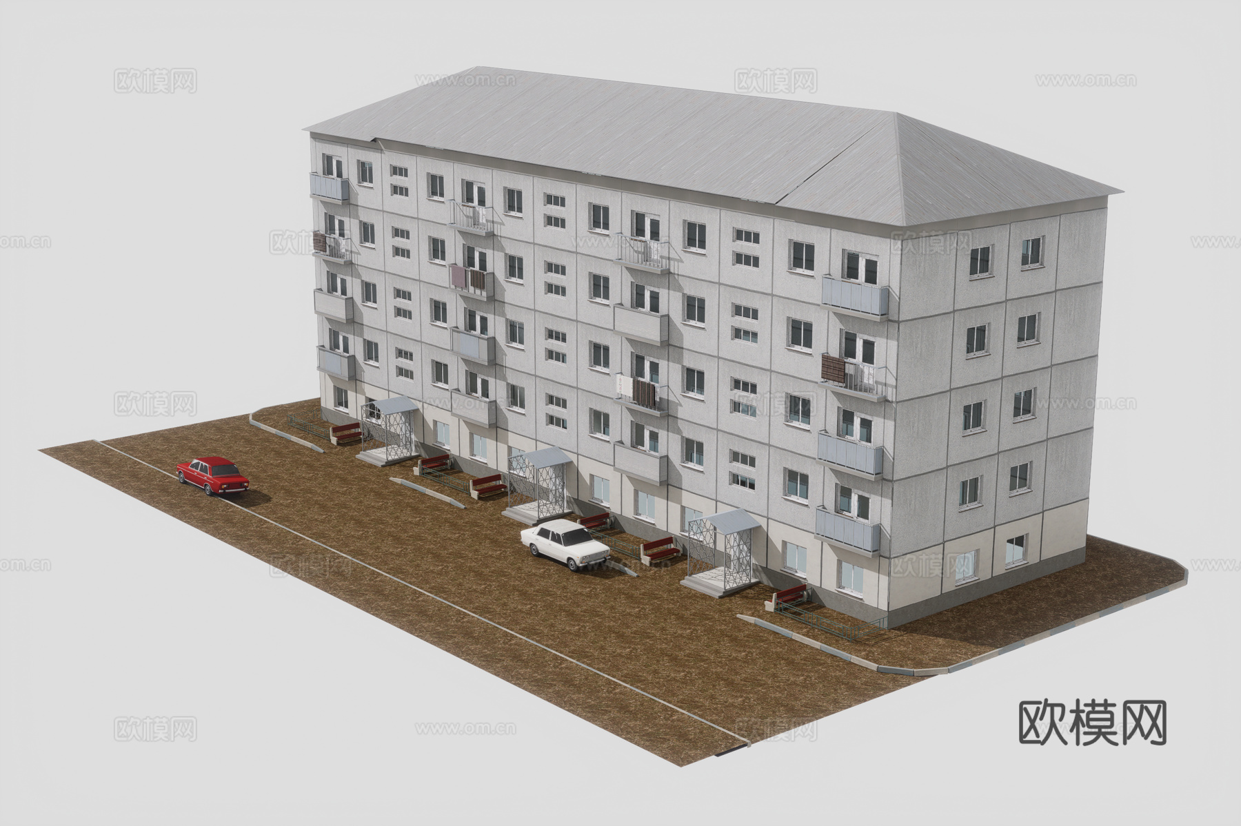 复古破旧住宅环境3d模型