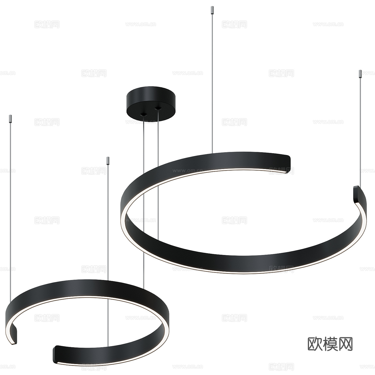 现代轻奢圆形装饰吊灯3d模型
