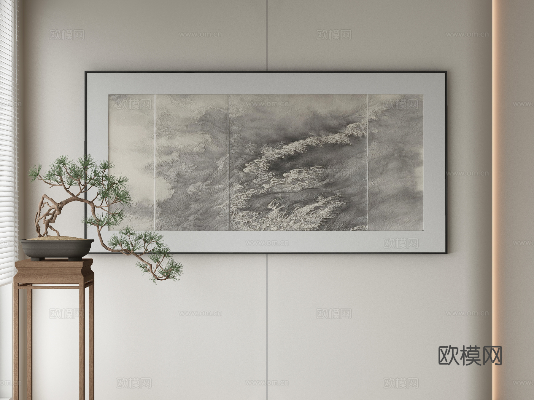 新中式装饰画3d模型